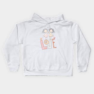 Big Love With 2 Girls - Girl loves Girl Kids Hoodie